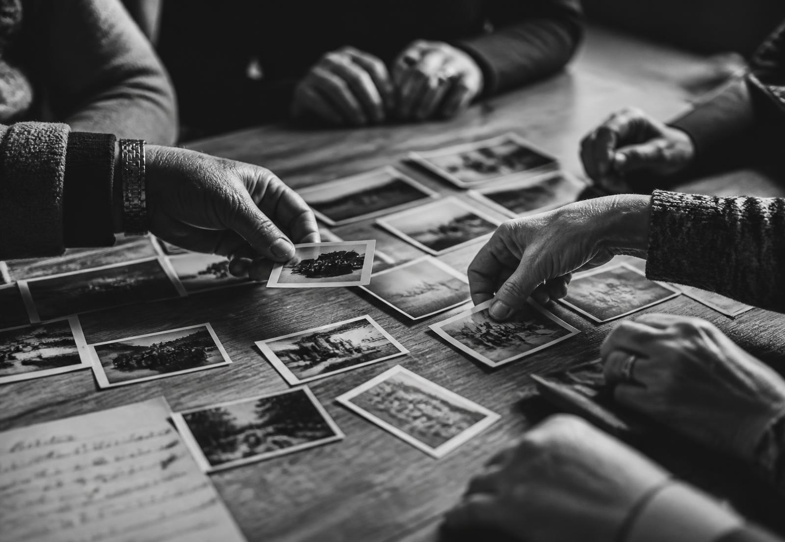 Hands holding a printed photograph